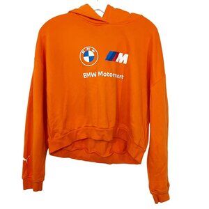 Puma BMW Motorsport Orange Logo Pullover Sweatshirt Hoodie - Size Medium
